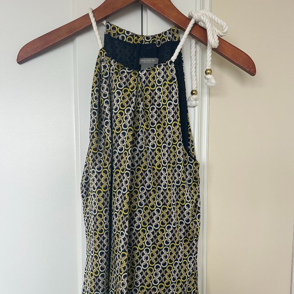 Ann Taylor Women's Blue & Yellow Halter Tank, 4P